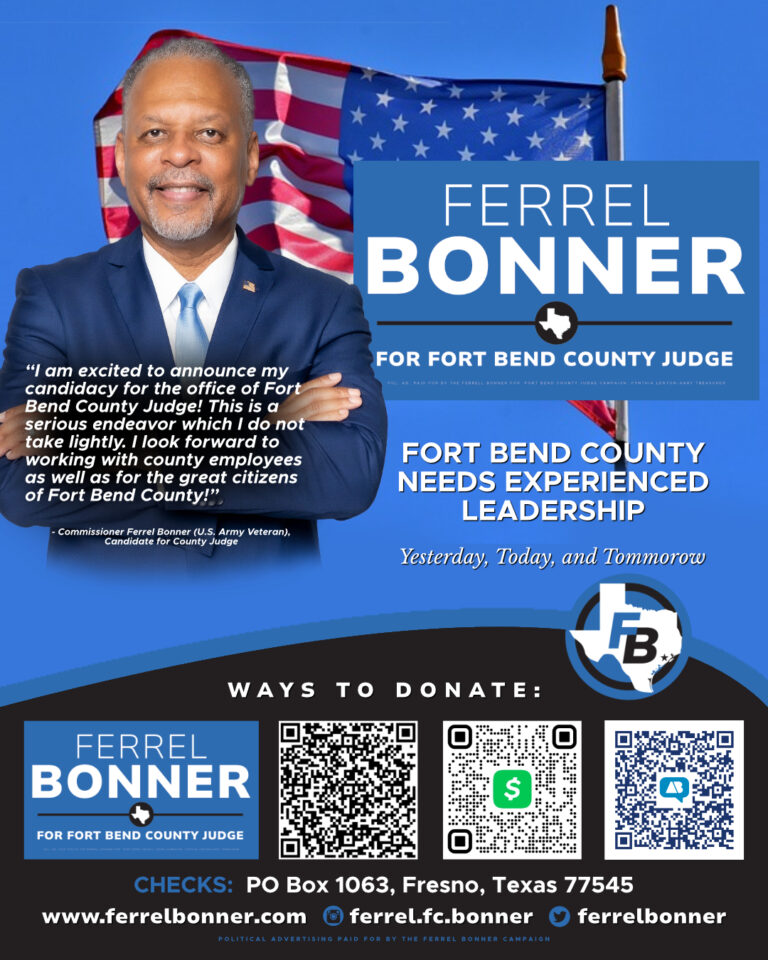 Ferrel Bonner Announces Candidacy for Fort Bend County Judge
